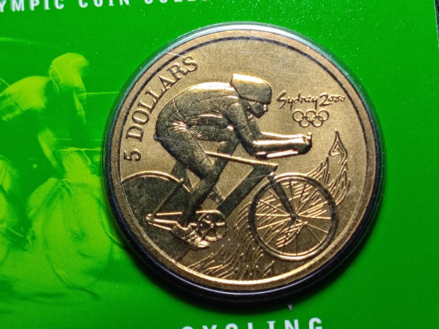 KK钱币收藏小铺   套币 批量/好品散币专场 2月预留时间 周末发货   2000澳大利亚5元奥运纪念币 卡套