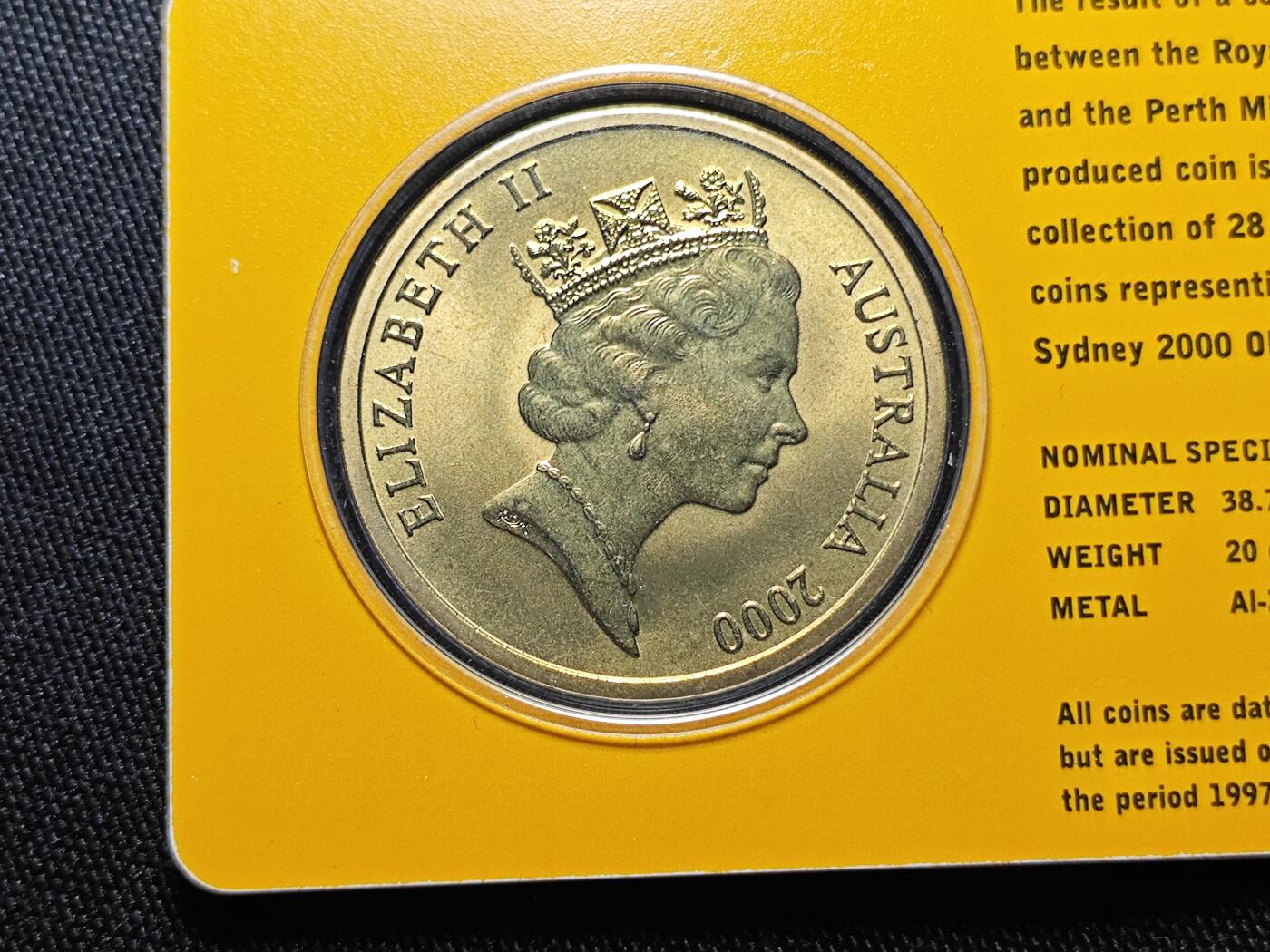KK钱币收藏小铺   套币 批量/好品散币专场 2月预留时间 周末发货   2000澳大利亚5元奥运纪念币 卡套