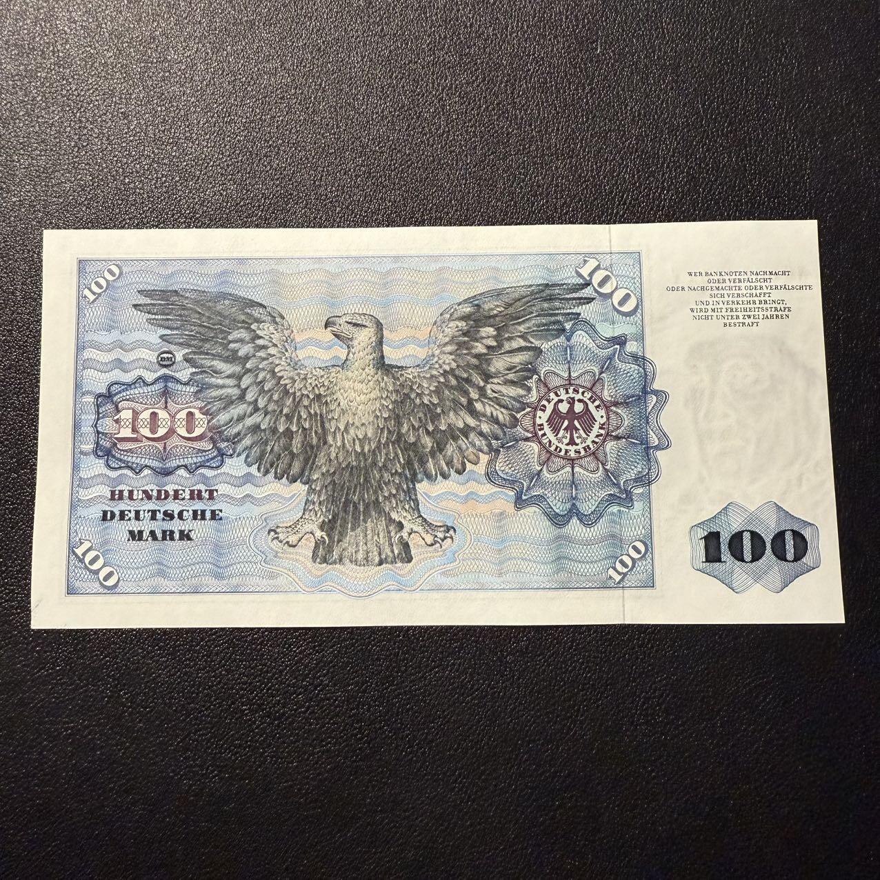 第15期 库存 德国1977年100马克 数学家明斯特 全新unc- 边缘轻微潮