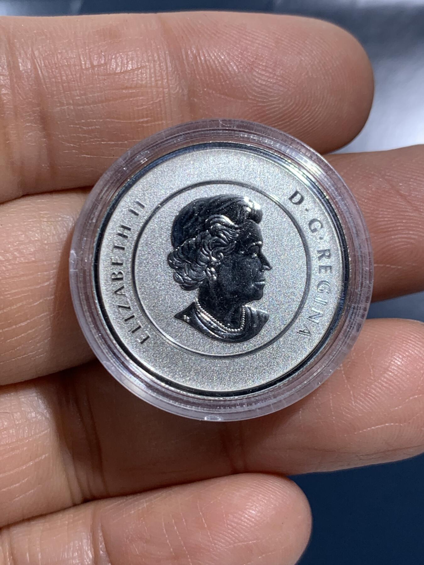 《竞宝斋》第467场 周日，周一 2场连拍 （全场包邮）欢迎送拍 加拿大2011年20加元类精制银币 独木舟 2013年获奖币最佳银币 7.98克999银 卡装