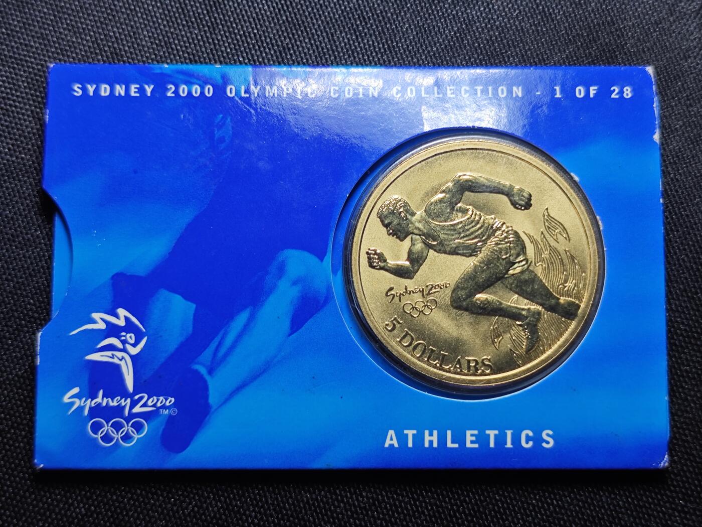 KK钱币收藏小铺   套币 批量/好品散币专场 2月预留时间 周末发货   2000澳大利亚5元奥运纪念币 卡套