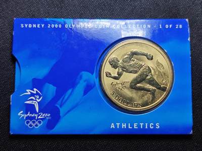 KK钱币收藏小铺   套币 批量/好品散币专场 2月预留时间 周末发货 -   2000澳大利亚5元奥运纪念币 卡套