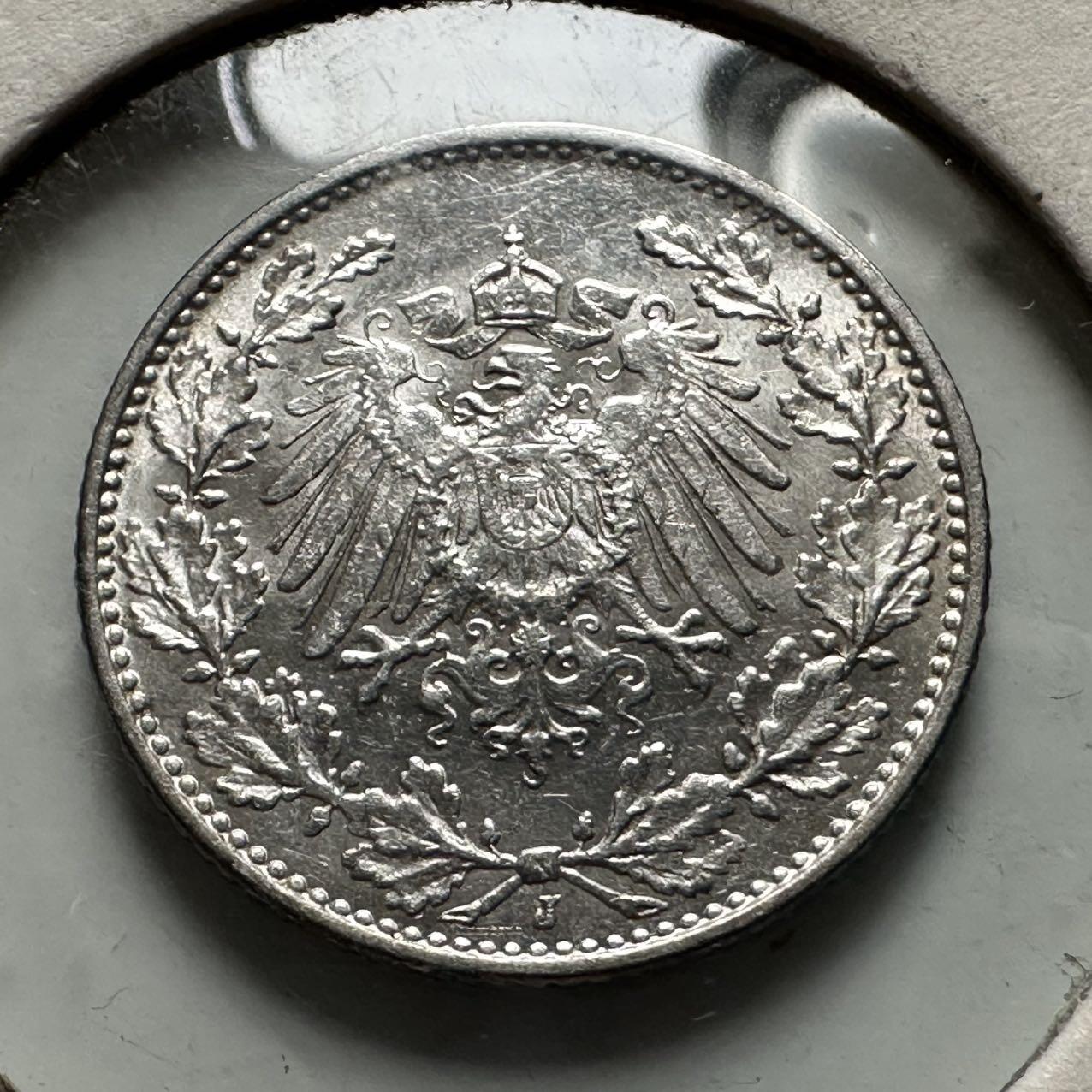 🌹外币初藏🌹🐯2026年第23场  每周二四六晚8️⃣点 接代拍 德国1907年1/2马克银币