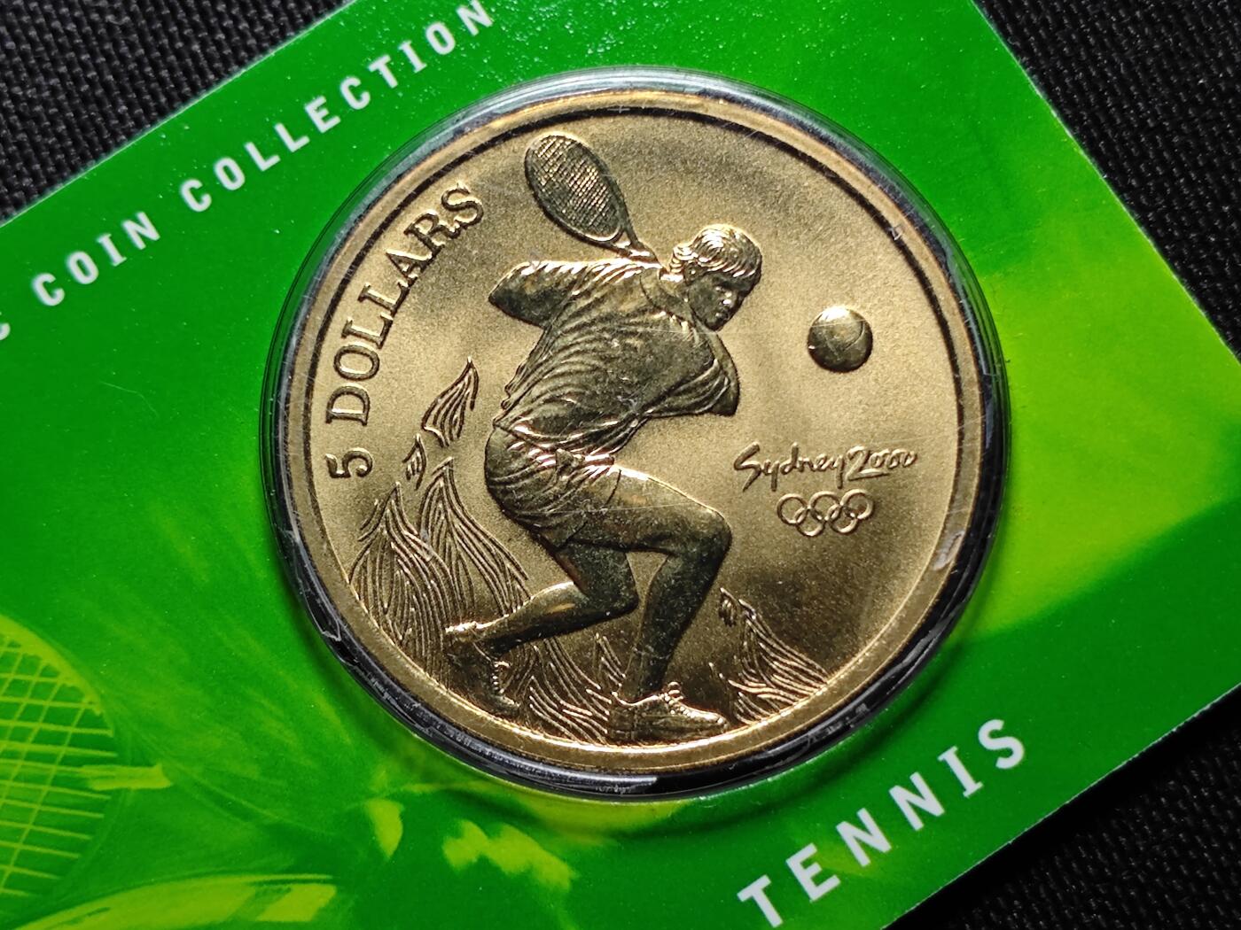 KK钱币收藏小铺   套币 批量/好品散币专场 2月预留时间 周末发货   2000澳大利亚5元奥运纪念币 卡套