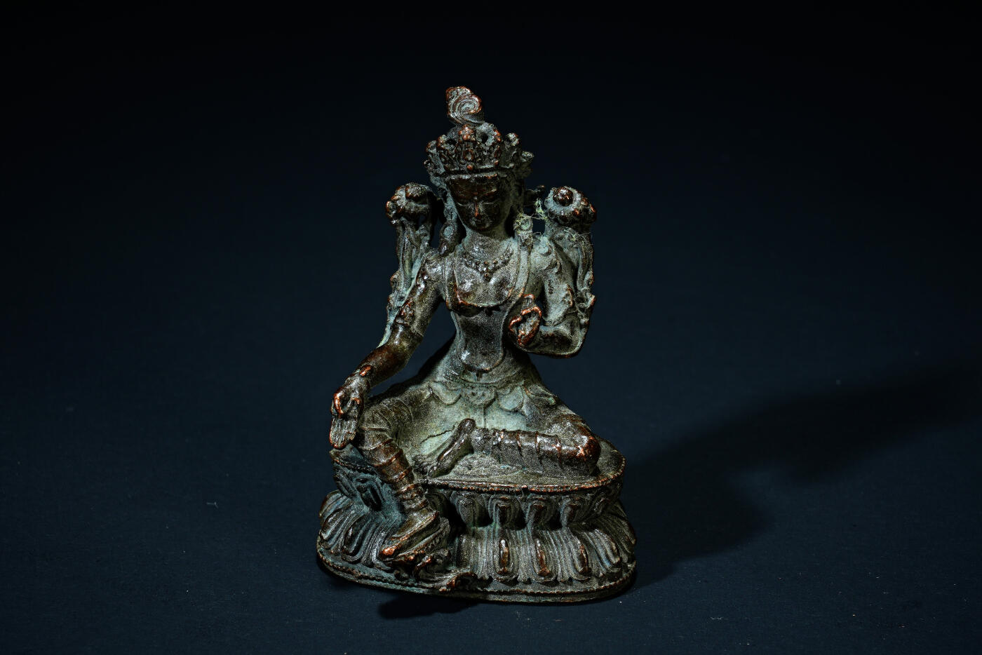 上海都达杂项专场四十四【全场包邮】  尼泊尔铜绿度母佛造像91-83
