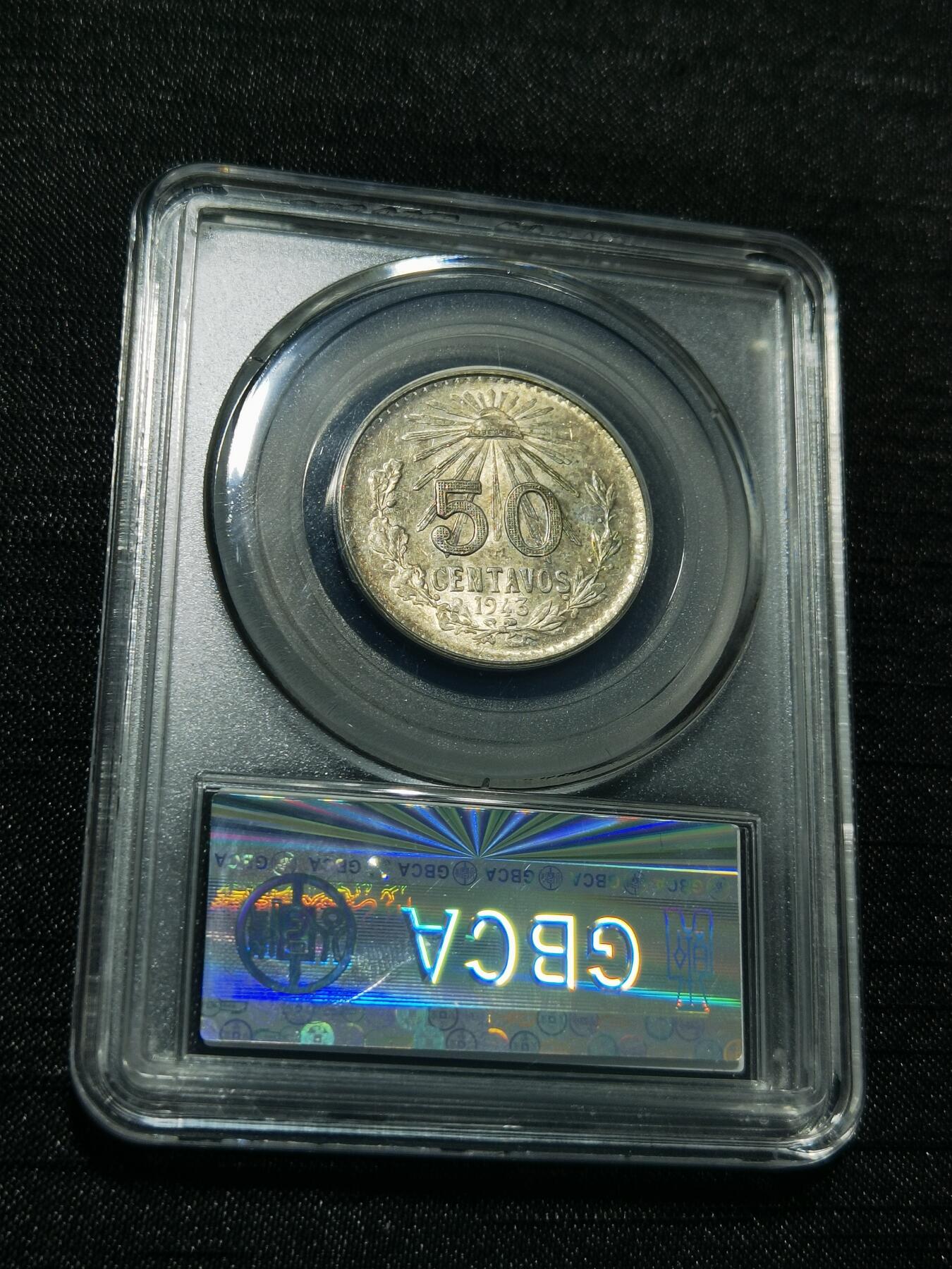 天下钱庄专场欢迎参拍 墨西哥小鹰50分银币