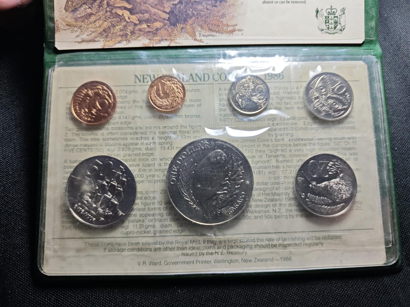 KK钱币收藏小铺   套币 批量/好品散币专场 2月预留时间 周末发货  1986新西兰大小面值清年 鸟主题一套 含1元克朗形纪念币