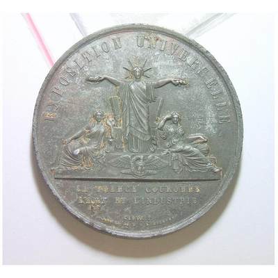 【艺术】法国艺术大章1855年 自由女神+巴黎世博会高浮雕精制超大锌章 68MM 120克 - 【艺术】法国艺术大章1855年 自由女神+巴黎世博会高浮雕精制超大锌章 68MM 120克