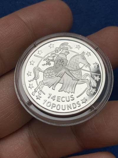 《竞宝斋》第467场 周日，周一 2场连拍 （全场包邮）欢迎送拍 - 直布罗陀1992年伊丽莎白二世10磅银币 925银 10g