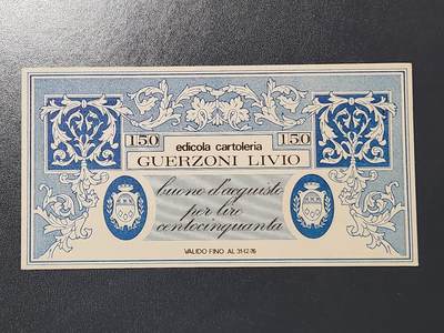 3月2号晚上8点 外国纸币自动截拍第33场 - 全新UNC 意大利 1976年150里拉 支票