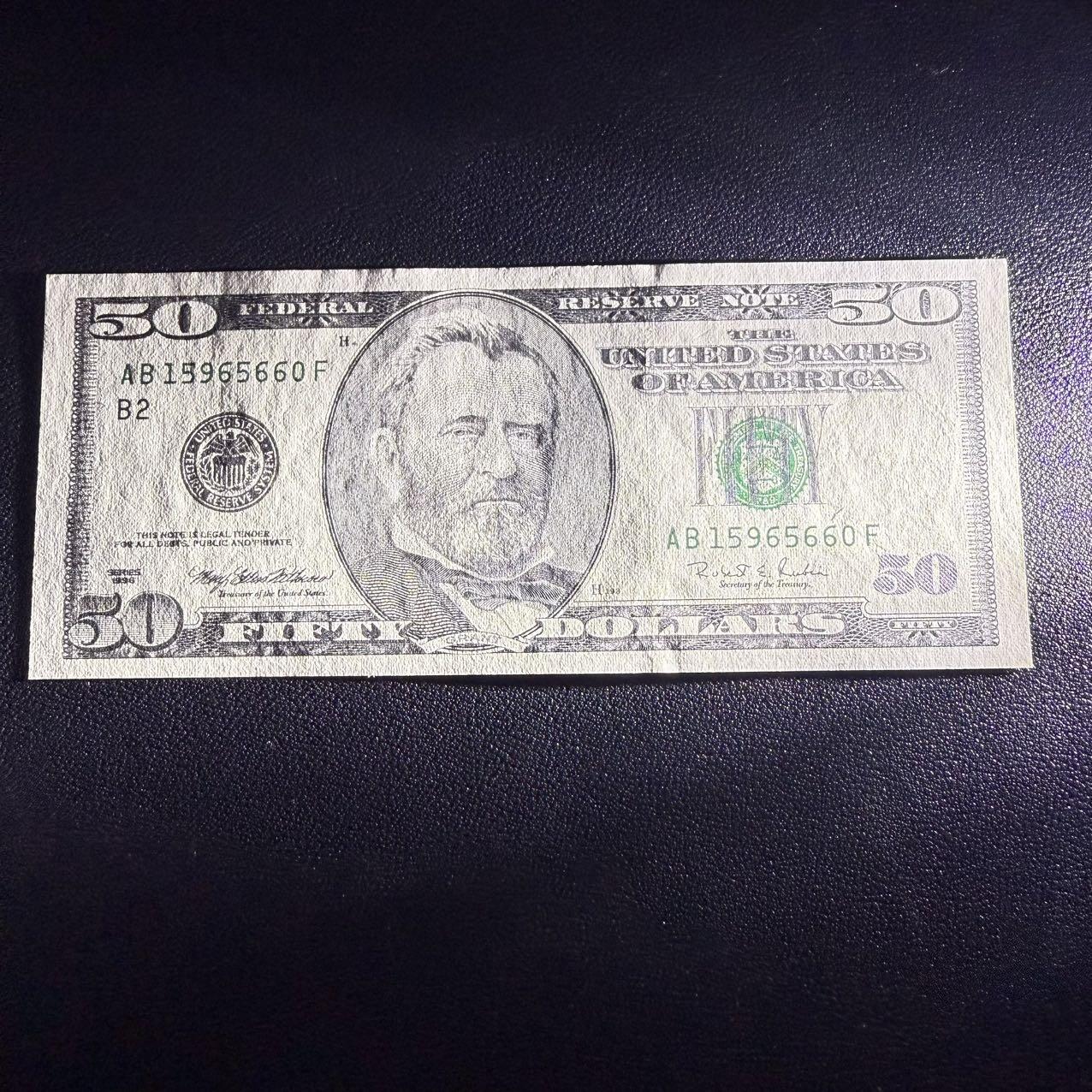 第15期 库存 美国 1996年大头50 左下角轻微折