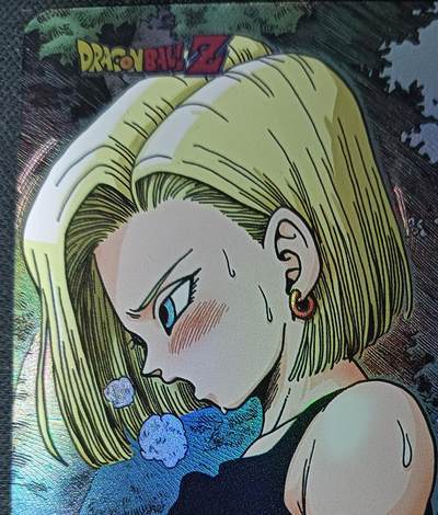 花开卡拍第61期（3月7号周六截拍，品控勿拍!!!拍品不寄存，运费5元（新疆需补运费差价或顺丰到付），自制卡难免瑕疵，可能存在轻微撞角爆边等出厂瑕疵，品控介意勿拍！） - 嘎嘎鸭 龙珠18号 正反艺术卡 彩闪