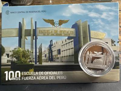 ❤️【币观天下】❤️ 第343期钱币秒杀拍卖场- 2026.3.6周五晚上6点半场 长期征集拍品  - 秘鲁2023年军事飞行学院成立100周年纪念银币，33克大银币，含银量0.925含纯银31.1克