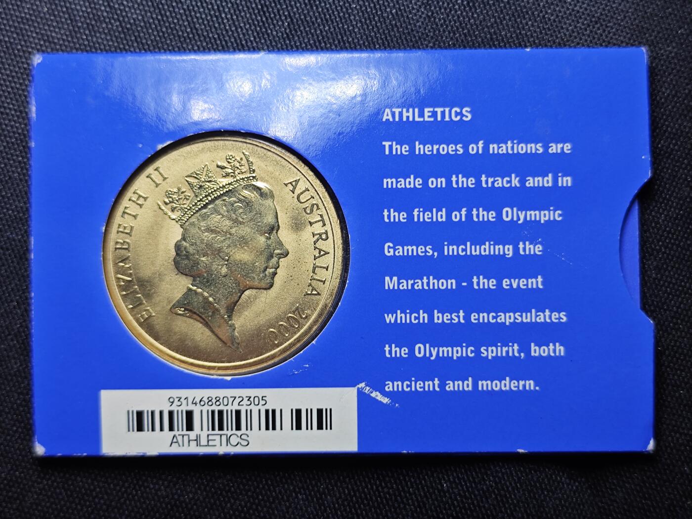 KK钱币收藏小铺   套币 批量/好品散币专场 2月预留时间 周末发货   2000澳大利亚5元奥运纪念币 卡套