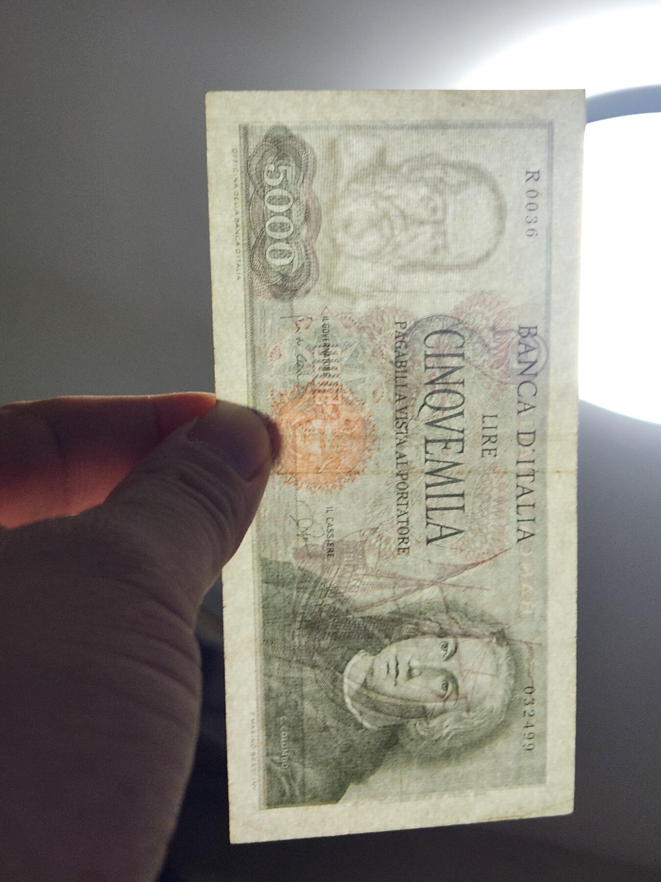 3月2号晚上8点 外国纸币自动截拍第33场 1964年首版首年份 意大利50000里拉美品