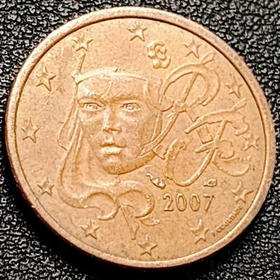 泉币菌-第204场-元宵节专场 本场拍品多 请提前出价 - 欧元 法国2007年5欧分钢镀铜币 玛丽安娜 21.25mm 3.9g