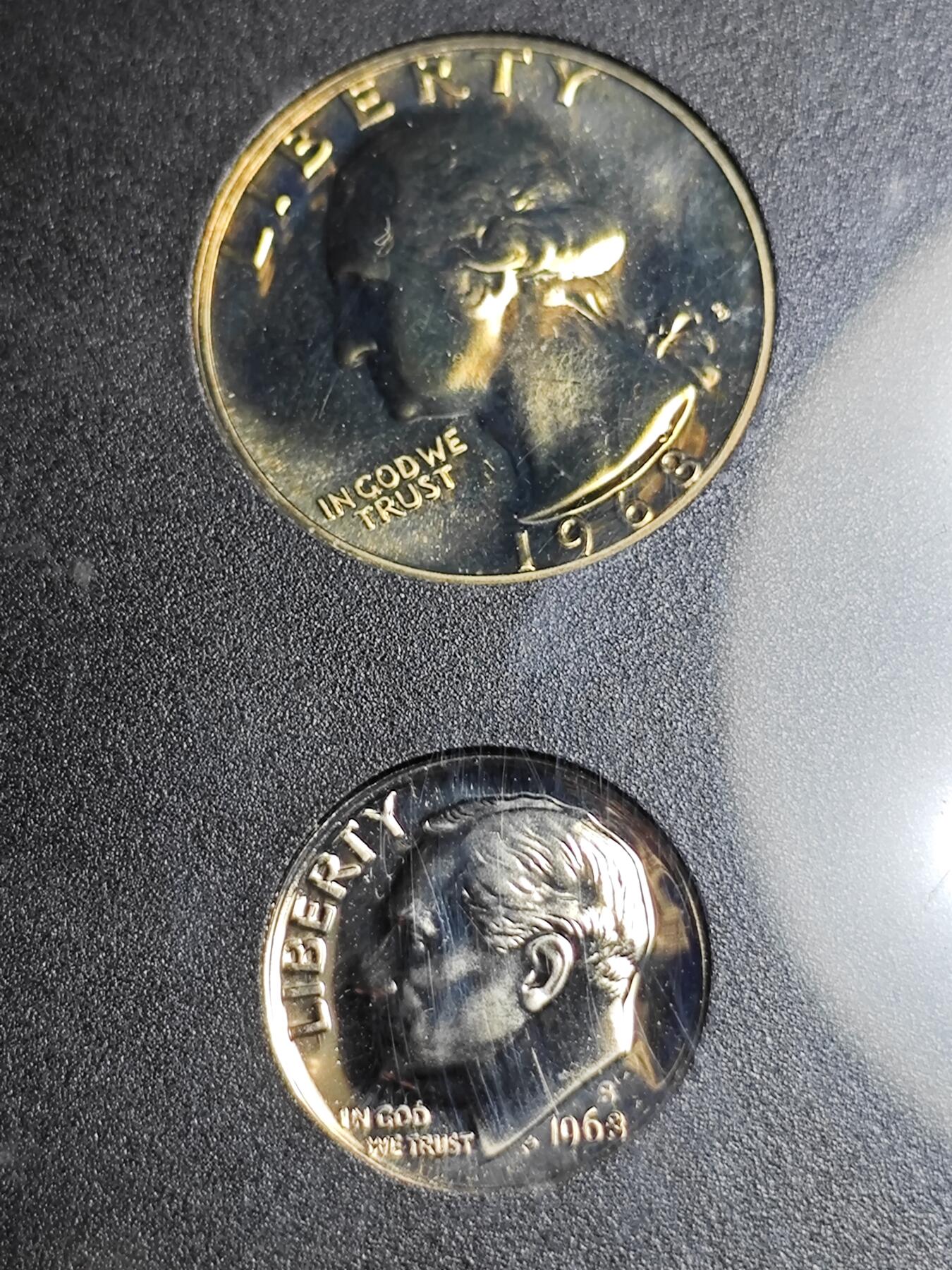 KK钱币收藏小铺   套币 批量/好品散币专场 2月预留时间 周末发货  1968美国大小面值精制套币 含50分银币