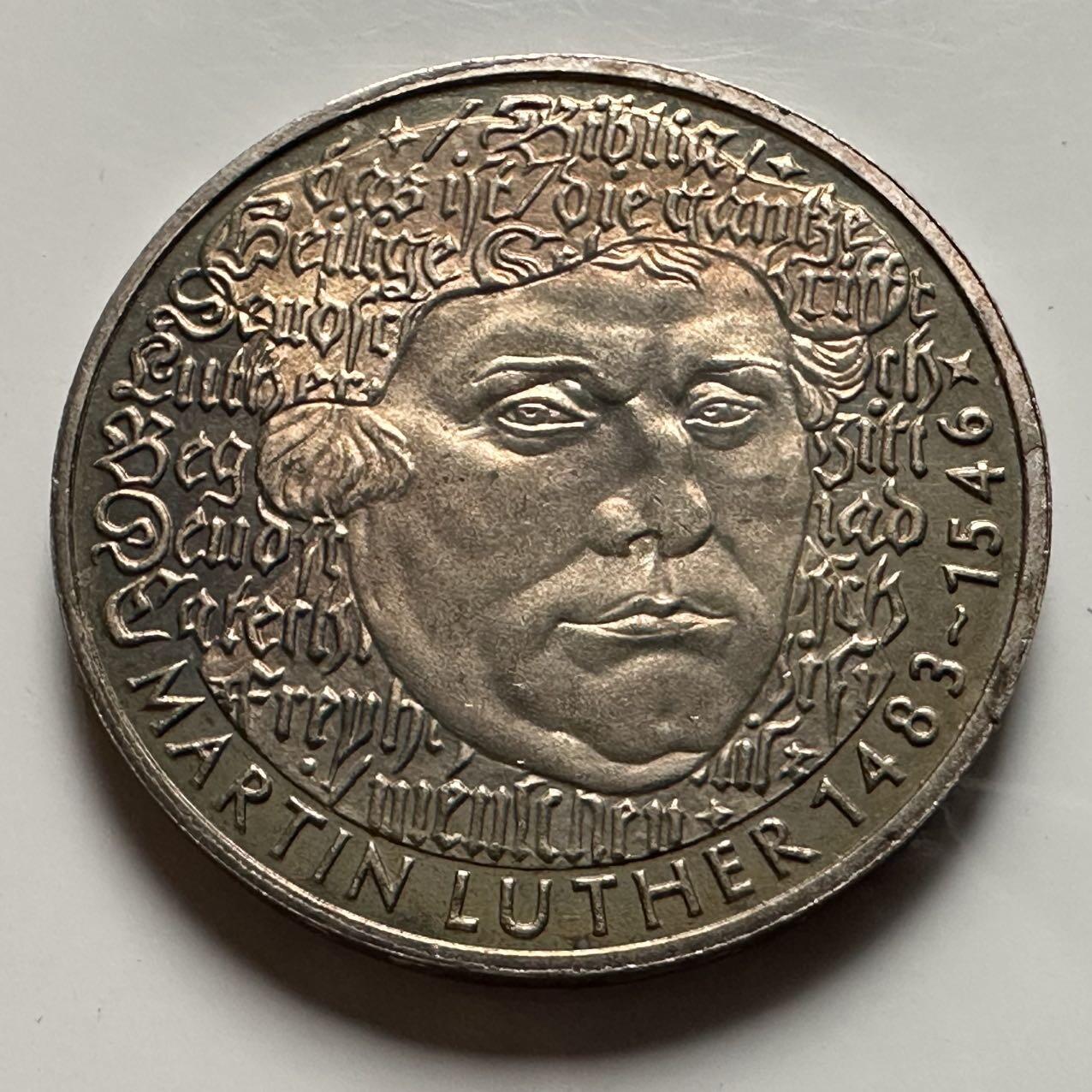 🌹外币初藏🌹🐯2026年第23场  每周二四六晚8️⃣点 接代拍 联邦德国1983年5马克 马丁·路德诞辰500周年纪念币