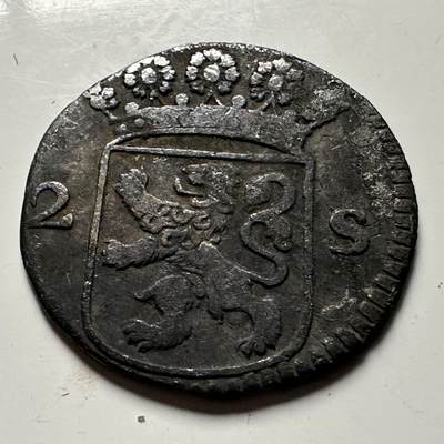 🌹外币初藏🌹🐯2026年第23场  每周二四六晚8️⃣点 接代拍 - 荷兰1734年荷兰省2S银币，直径约18.8mm