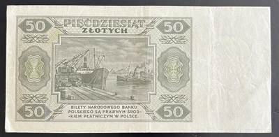 小福收藏拍卖第202期 流通品相裸钞 特惠场 本场全部为欧洲纸币【佣金仅收2% 不设最低佣金 全场包邮】 波兰 1948年 50兹罗提