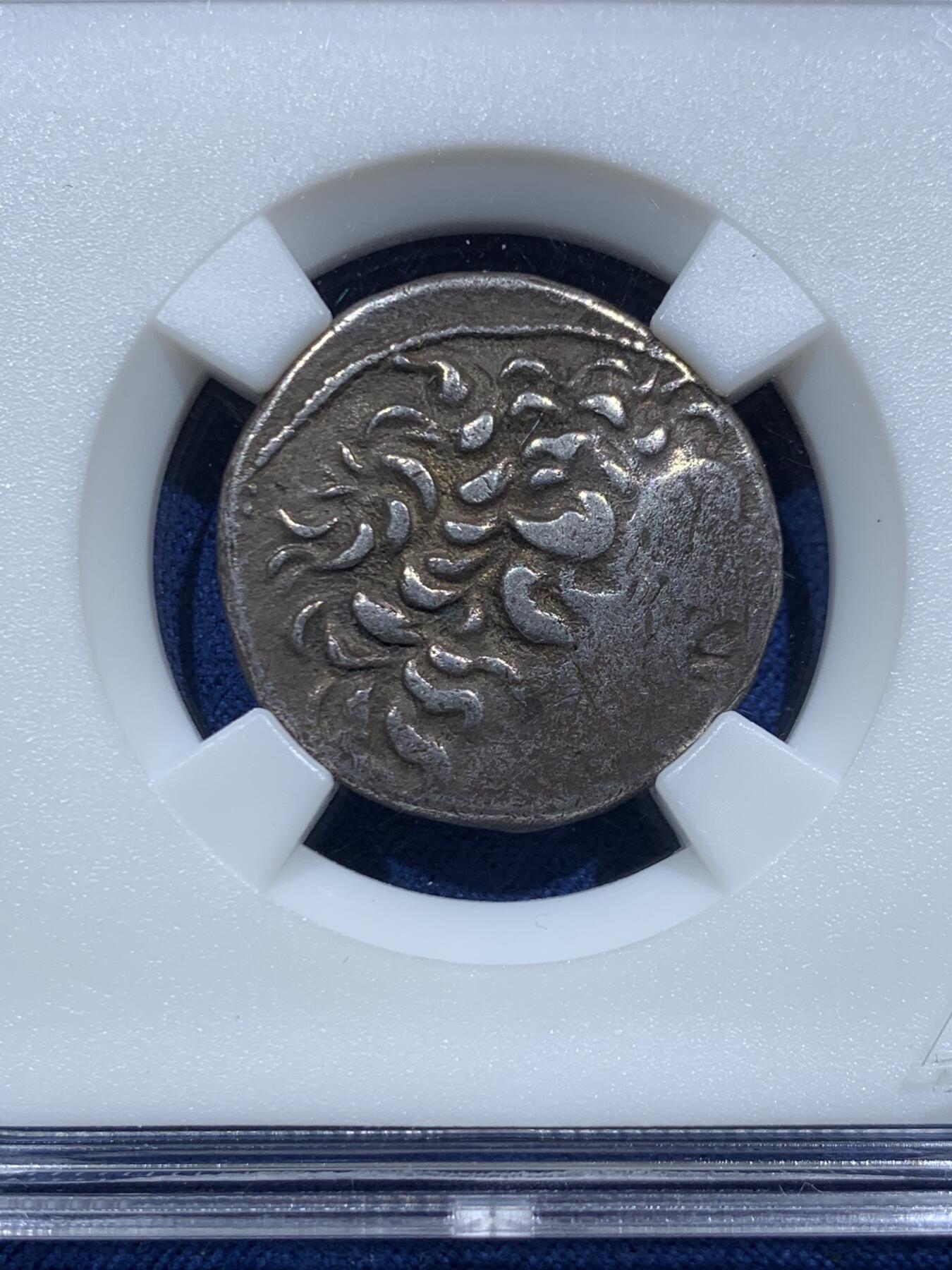 《竞宝斋》第467场 周日，周一 2场连拍 （全场包邮）欢迎送拍 ZDGS CHVF 古希腊托勒密十世四德大银币 少见的国王品种