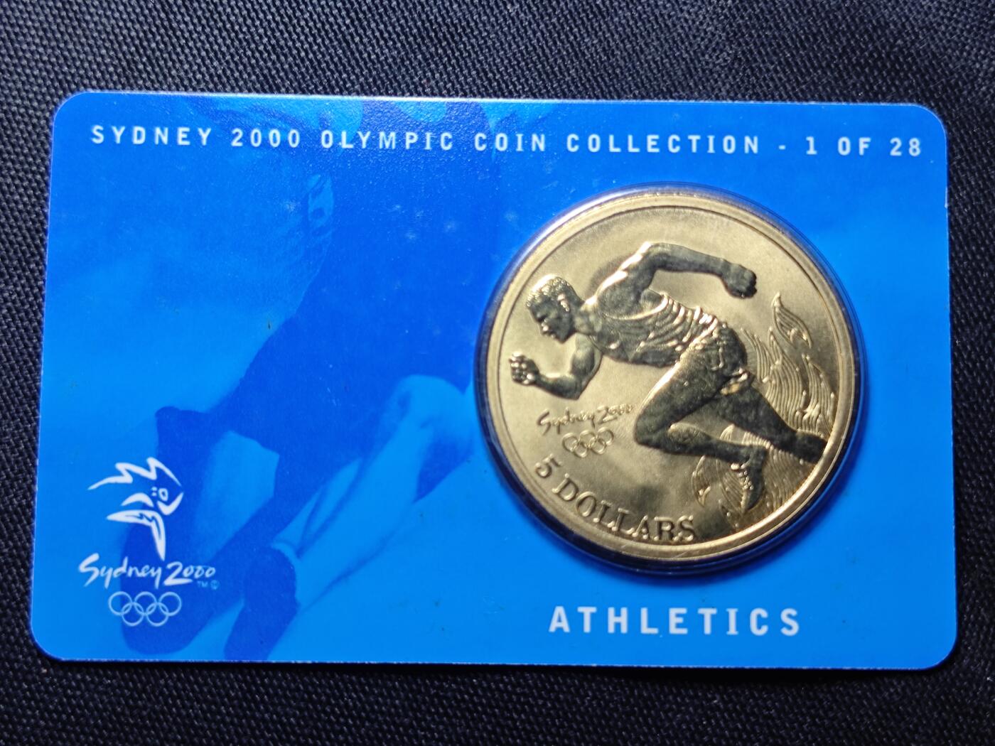 KK钱币收藏小铺   套币 批量/好品散币专场 2月预留时间 周末发货   2000澳大利亚5元奥运纪念币 卡套