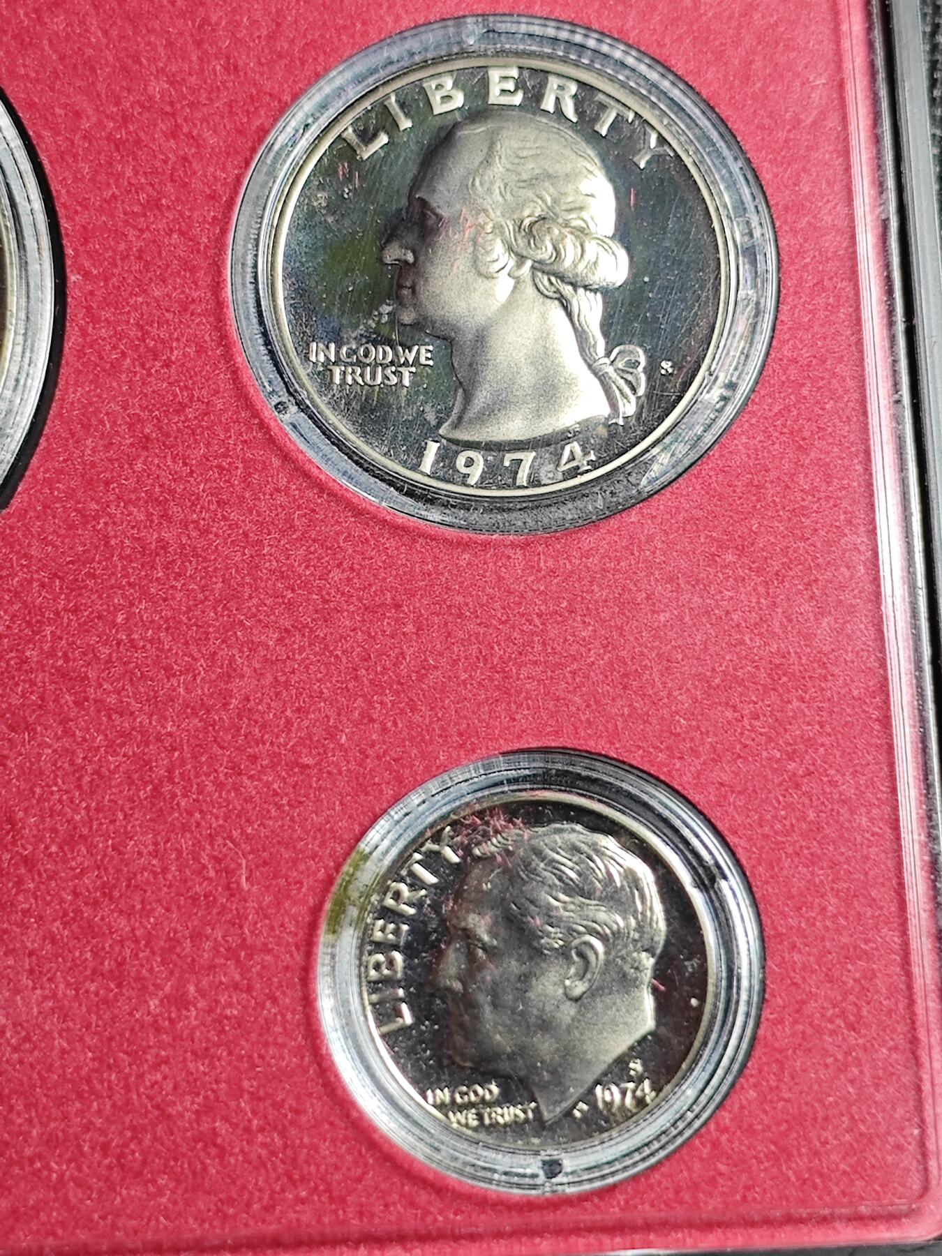 KK钱币收藏小铺   套币 批量/好品散币专场 2月预留时间 周末发货  1974美国大小面值清年精制套币 含艾克大一元精制币