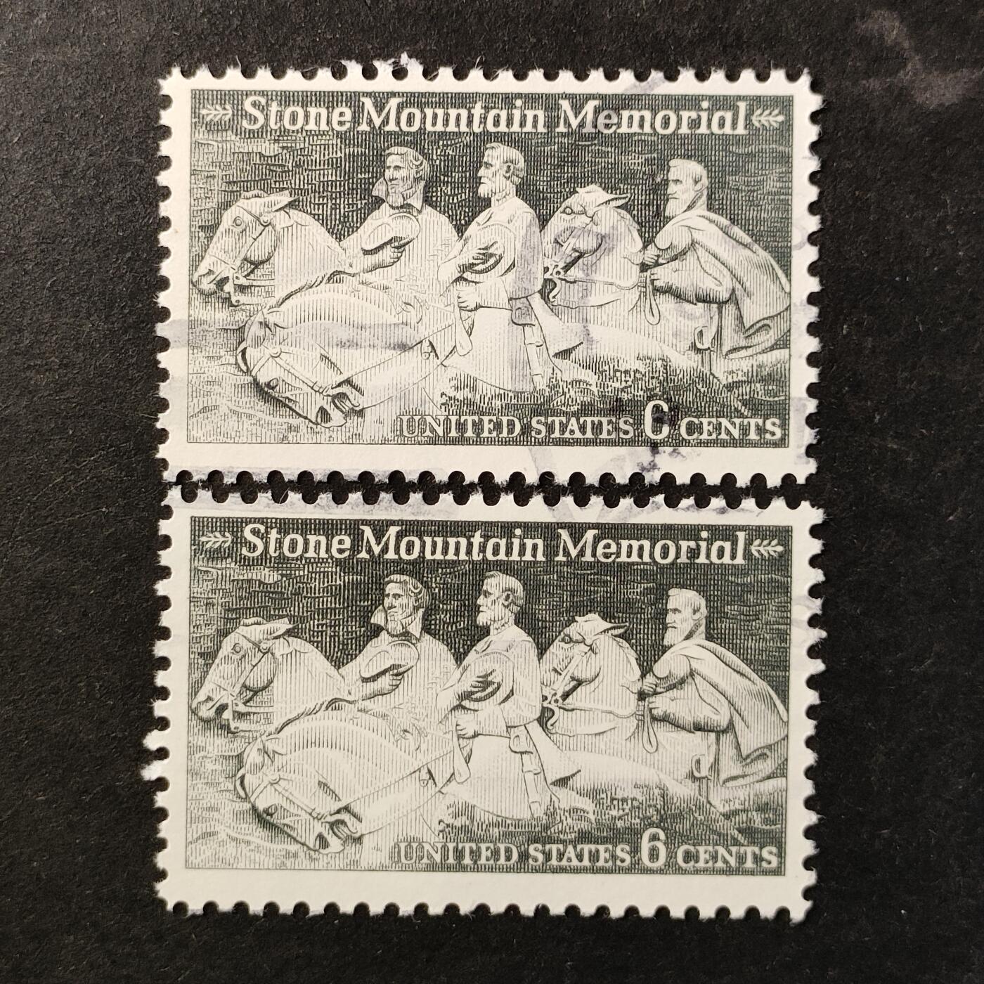 ↓君缘收藏752期☞钱币邮品↓无佣金、可寄存、满30元包邮  美国邮票，1970年佐治亚州石山国家纪念碑浮雕邮票雕刻版1全，随机发一枚