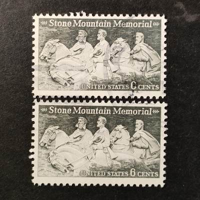 ↓君缘收藏752期☞钱币邮品↓无佣金、可寄存、满30元包邮  - 美国邮票，1970年佐治亚州石山国家纪念碑浮雕邮票雕刻版1全，随机发一枚