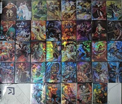 花开卡拍第61期（3月7号周六截拍，品控勿拍!!!拍品不寄存，运费5元（新疆需补运费差价或顺丰到付），自制卡难免瑕疵，可能存在轻微撞角爆边等出厂瑕疵，品控介意勿拍！） - 卡玩帕克封神天下第一弹 男卡37张 折光彩闪