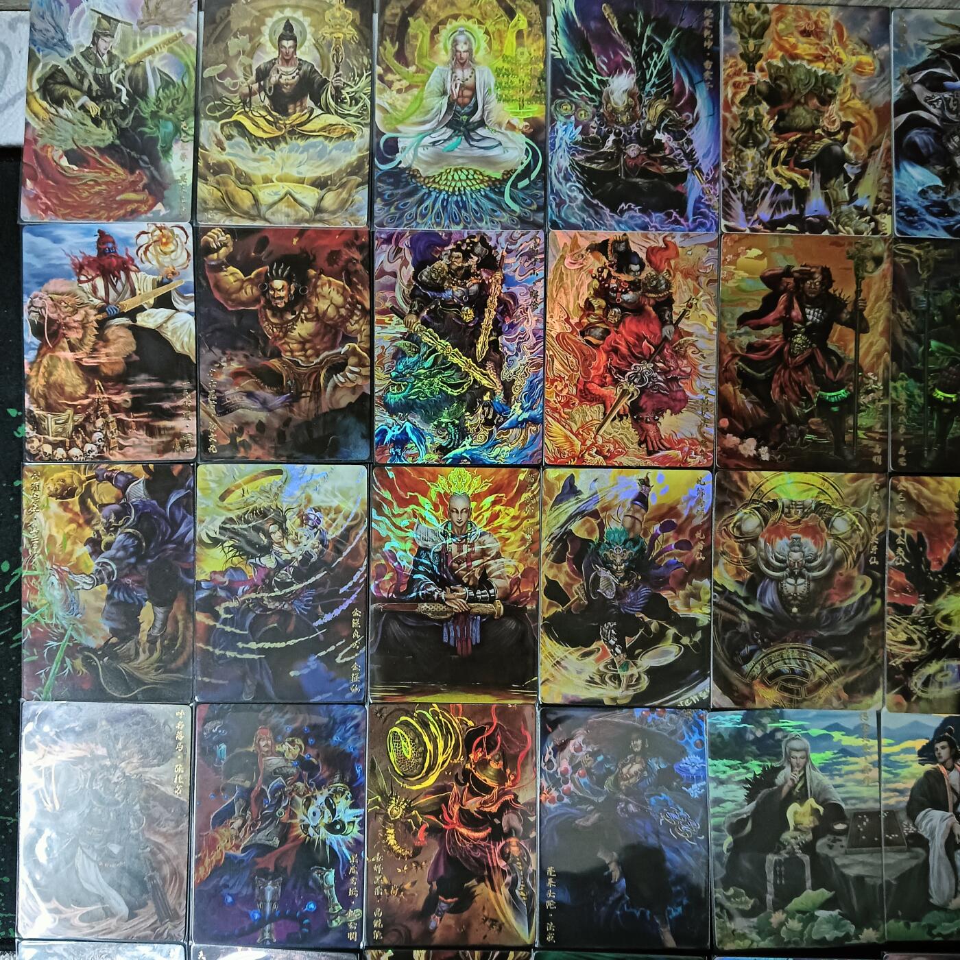 花开卡拍第61期（3月7号周六截拍，品控勿拍!!!拍品不寄存，运费5元（新疆需补运费差价或顺丰到付），自制卡难免瑕疵，可能存在轻微撞角爆边等出厂瑕疵，品控介意勿拍！） 卡玩帕克封神天下第三弹 男卡42张 折光彩闪