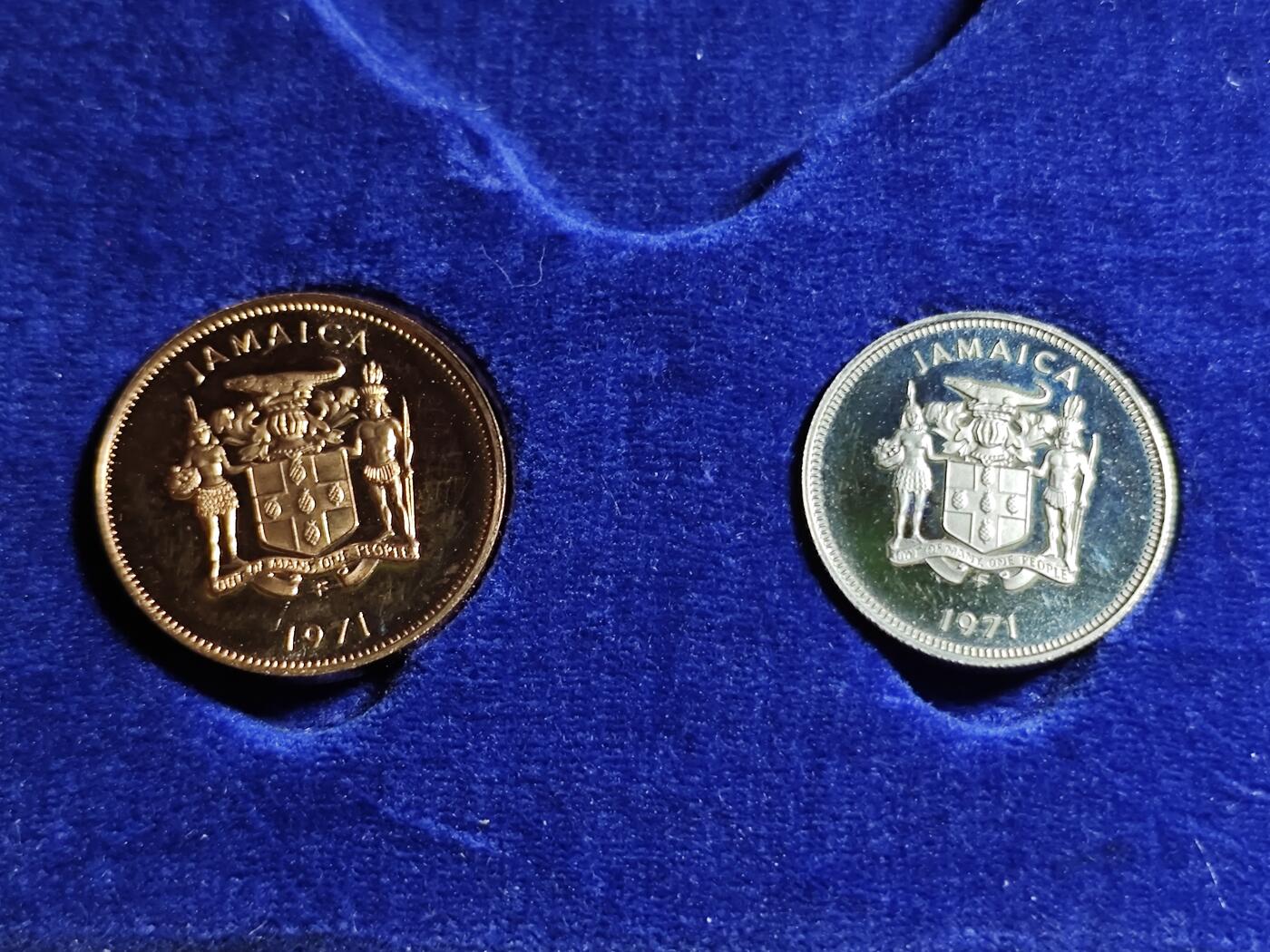 KK钱币收藏小铺   套币 批量/好品散币专场 2月预留时间 周末发货  1971牙买加大小面值精制铜镍套币