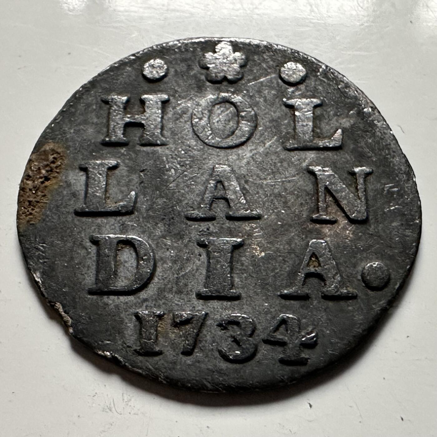 🌹外币初藏🌹🐯2026年第23场  每周二四六晚8️⃣点 接代拍 荷兰1734年荷兰省2S银币，直径约18.8mm