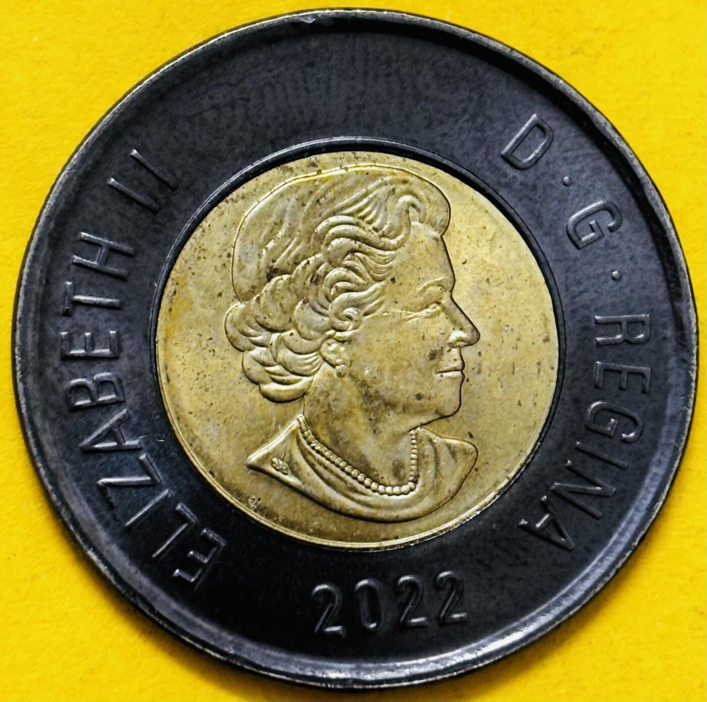 文馨钱币收藏第 295 场，（元宵场）各种银币散币纪念章，长期接代拍业务 获奖币 加拿大2022年2元伊丽莎白二世女王逝世纪念币双色黑色