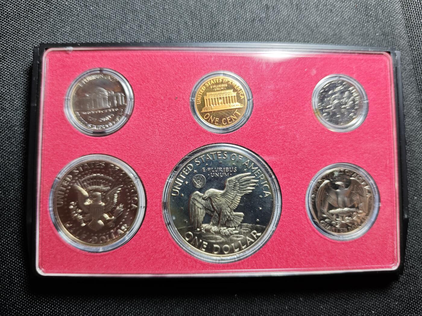 KK钱币收藏小铺   套币 批量/好品散币专场 2月预留时间 周末发货  1974美国大小面值清年精制套币 含艾克大一元精制币