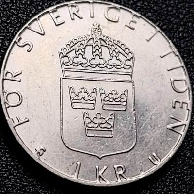 泉币菌-第204场-元宵节专场 本场拍品多 请提前出价 - 瑞典1980年 1克朗铜镍币 卡尔十六世·古斯塔夫 25mm