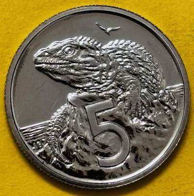 文馨钱币收藏第 295 场，（元宵场）各种银币散币纪念章，长期接代拍业务 - 全新 1984 年新西蜥蜴 兰 5 分镜面工艺像精制币