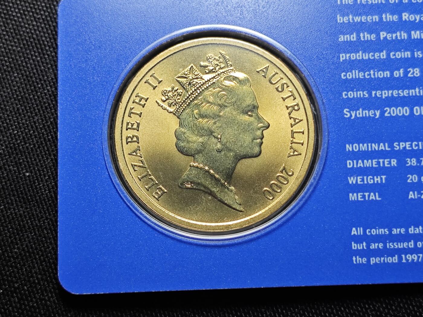 KK钱币收藏小铺   套币 批量/好品散币专场 2月预留时间 周末发货   2000澳大利亚5元奥运纪念币 卡套