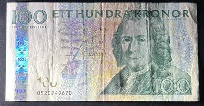 小福收藏拍卖第202期 流通品相裸钞 特惠场 本场全部为欧洲纸币【佣金仅收2% 不设最低佣金 全场包邮】 瑞典 2010年 100克朗