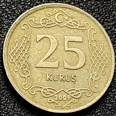 泉币菌-第204场-元宵节专场 本场拍品多 请提前出价 - 土耳其25库鲁硬币 凯末尔总统