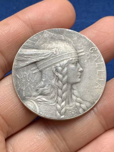 《竞宝斋》第467场 周日，周一 2场连拍 （全场包邮）欢迎送拍 - 法国玛丽安娜女神银章 野猪头 菱形银标 20克 36.5mm