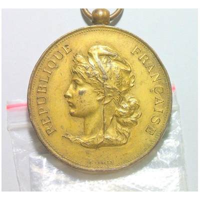 法国1900年前后 女神头像高浮雕精制大镀金章 光边 42MM - 法国1900年前后 女神头像高浮雕精制大镀金章 光边 42MM