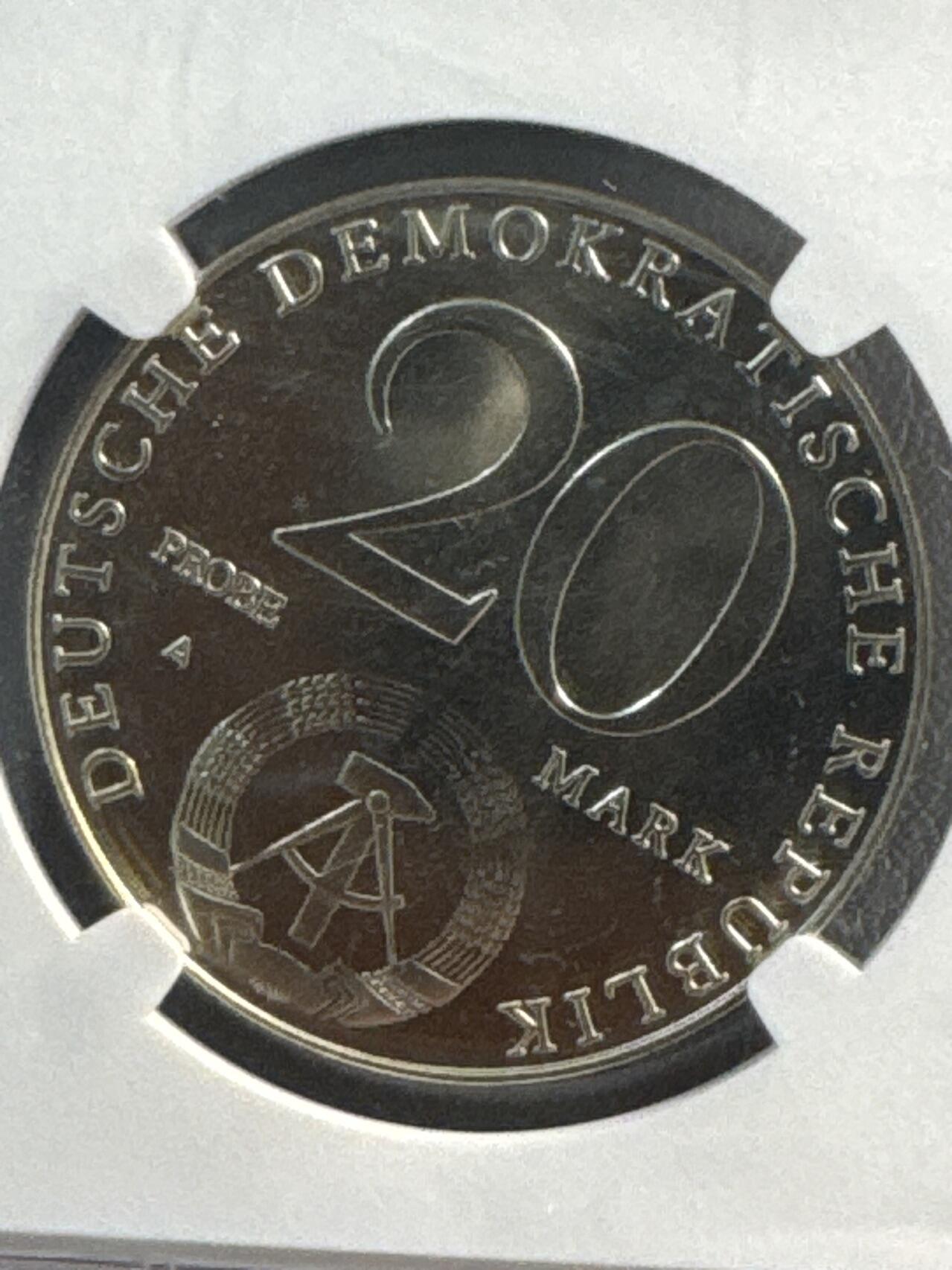 ❤️【币观天下】❤️ 第343期钱币秒杀拍卖场- 2026.3.6周五晚上6点半场 长期征集拍品  东德1979年东德成立30周年样币有PROBE字样 NGC MS66