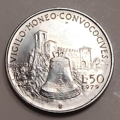 布加迪🐬～世界钱币(上海)🌾第 278 期 /  各国套币和散币 - 圣马力诺🇸🇲 1979年 50里拉