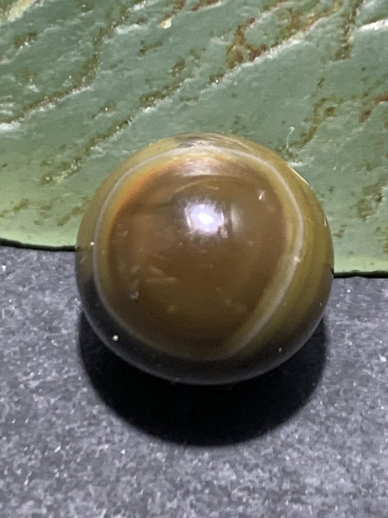 精美战国红玛瑙高玉化天眼纹拉丝料圆珠一颗