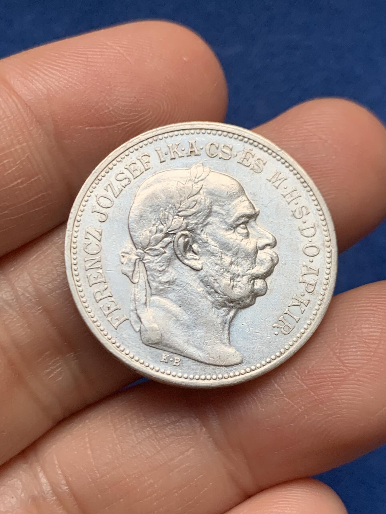 《竞宝斋》第467场 周日，周一 2场连拍 （全场包邮）欢迎送拍 奥匈帝国1912年2克朗天使银币 原光好品