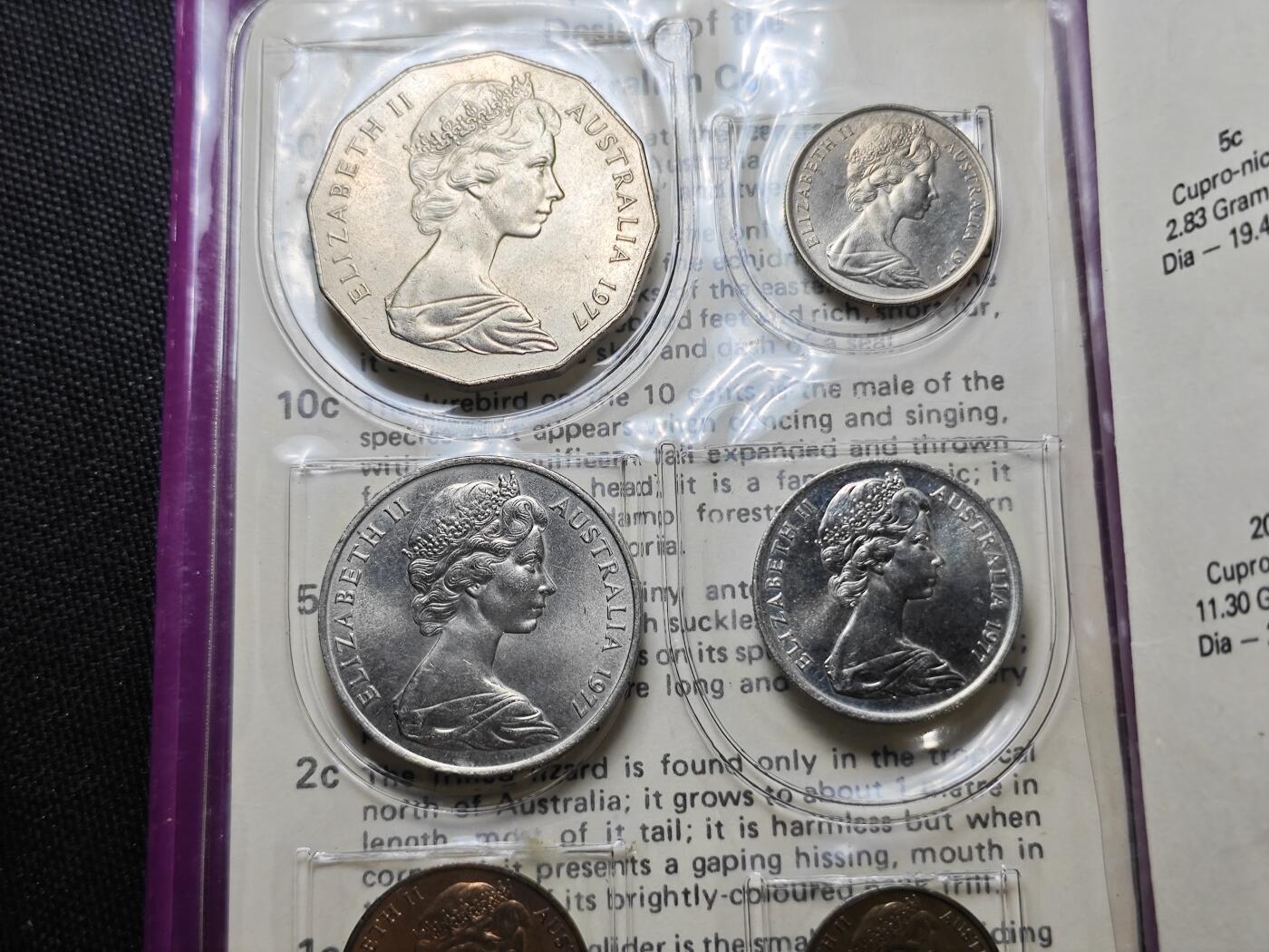 KK钱币收藏小铺   套币 批量/好品散币专场 2月预留时间 周末发货  1977澳大利亚大小面值清年一套 含50分纪念币