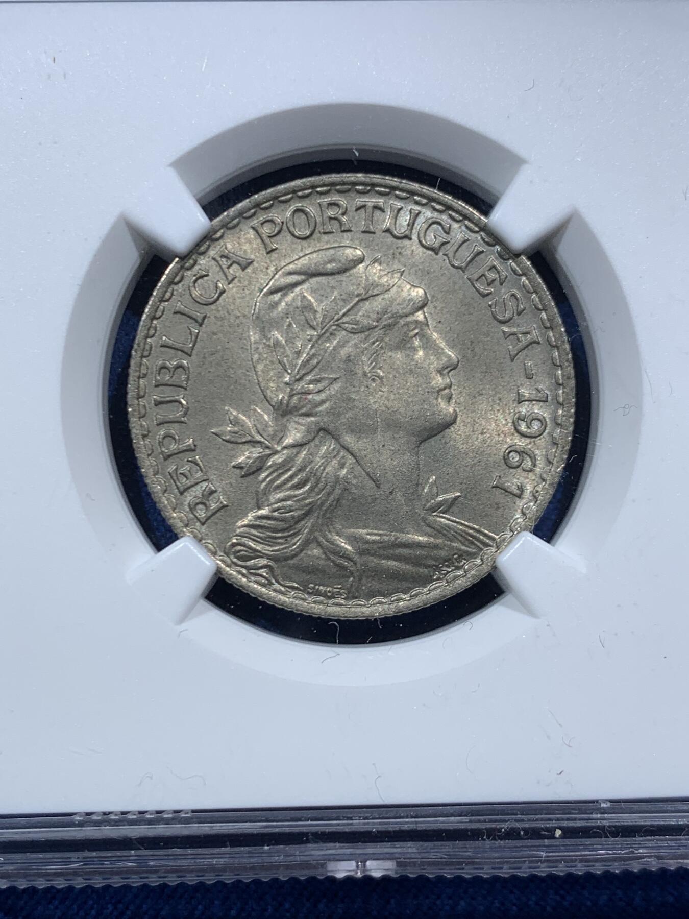 《竞宝斋》第467场 周日，周一 2场连拍 （全场包邮）欢迎送拍 NGC MS64 葡萄牙1961年1埃斯库多