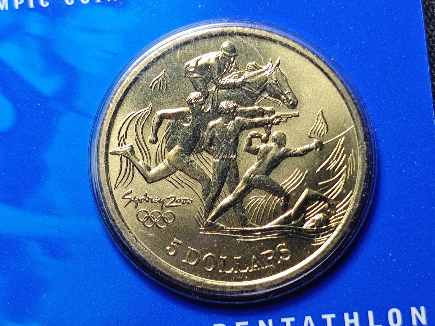 KK钱币收藏小铺   套币 批量/好品散币专场 2月预留时间 周末发货   2000澳大利亚5元奥运纪念币 卡套