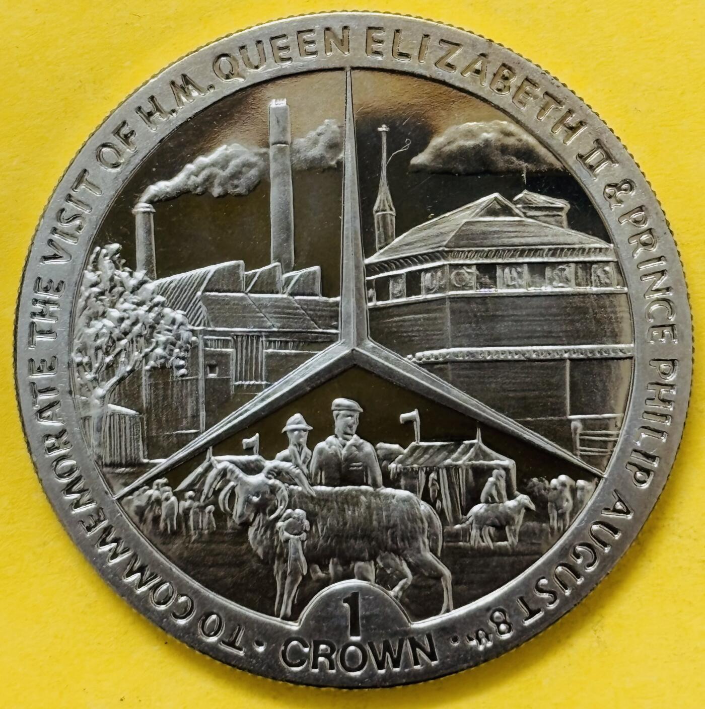 文馨钱币收藏第 295 场，（元宵场）各种银币散币纪念章，长期接代拍业务 全新 1989 年马恩岛 1 克朗精制纪念币，皇家访问